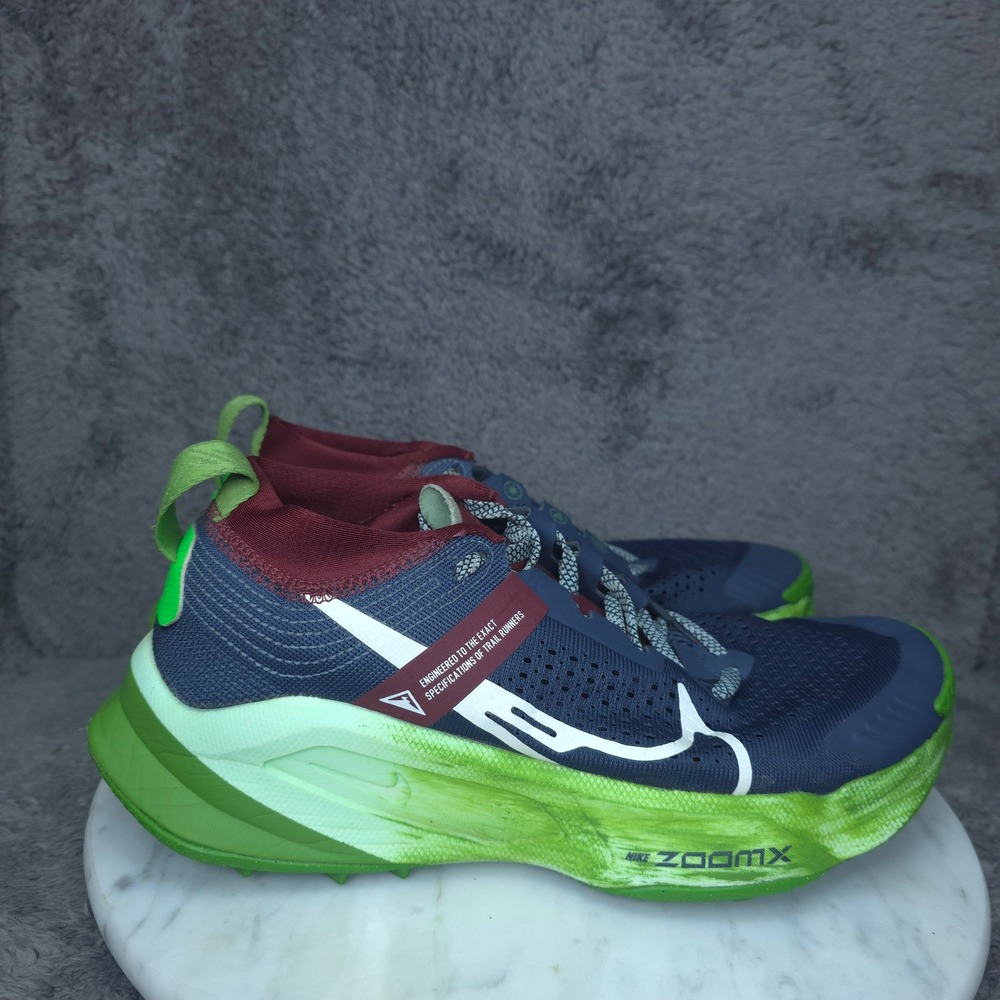 Nike Zegama Trail Shoes Mens 8 Blue Green ZoomX Running Sneakers DH0625-403